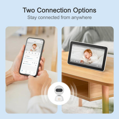 Simsky Video Baby Monitor with 2× 4MP Camera, 7" HD Touch Screen WiFi Smart Audio Monitor, 6X
