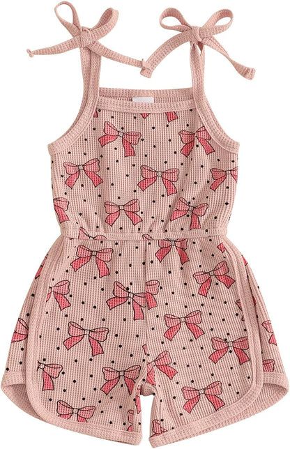 WZTYYDS Toddler Baby Girl Summer Clothes Floral Romper Tie-Up Strap Halter Jumpsuit Infant Summer