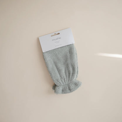 mushie Baby Bath Mitt | Organic Cotton | Pack of 2 (Moss)