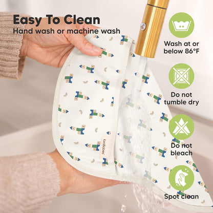3-Pack Waterproof Baby Bibs for Eating - Lightweight Toddler Feeding Bibs with Large Food Catcher