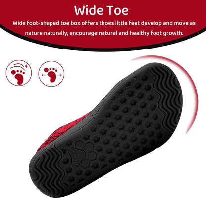 WateLves Toddler Little Kids Wide Barefoot Shoes The First Walking Shoes Girls Boys Breathable Zero