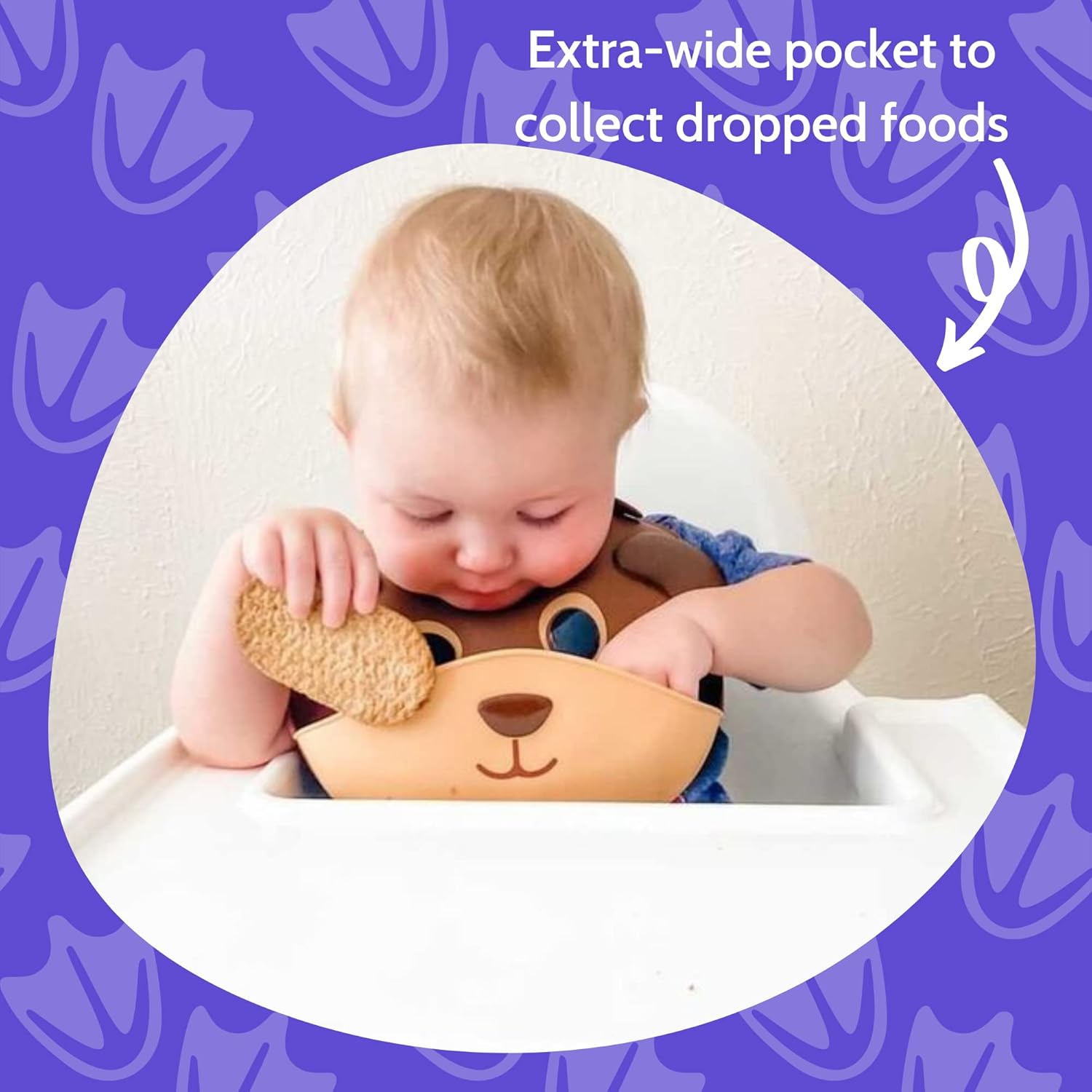 Silly Goose Set of 2 Silicone Animal Baby Bibs for Babies and Toddlers, Waterproof, Adjustable