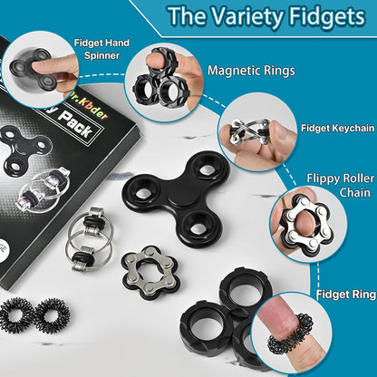 Fidget Toys Adults Pack 6Pcs, EDC Fidgeting Game for Kids Teen Cool Mini Gadget Desk Toys Figette