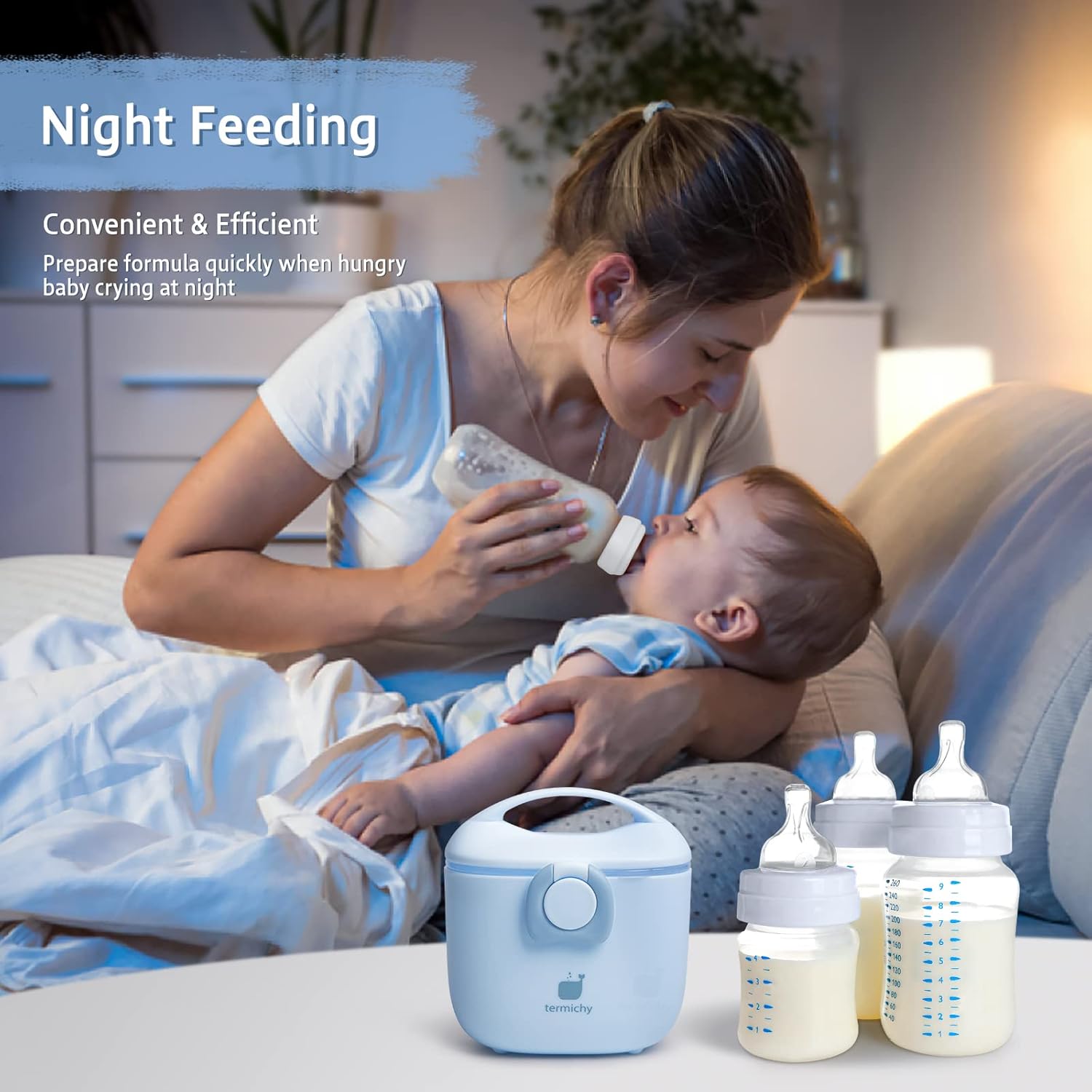 Termichy Baby Formula Dispenser, Portable Milk Powder Dispenser Container with Carry Handle and