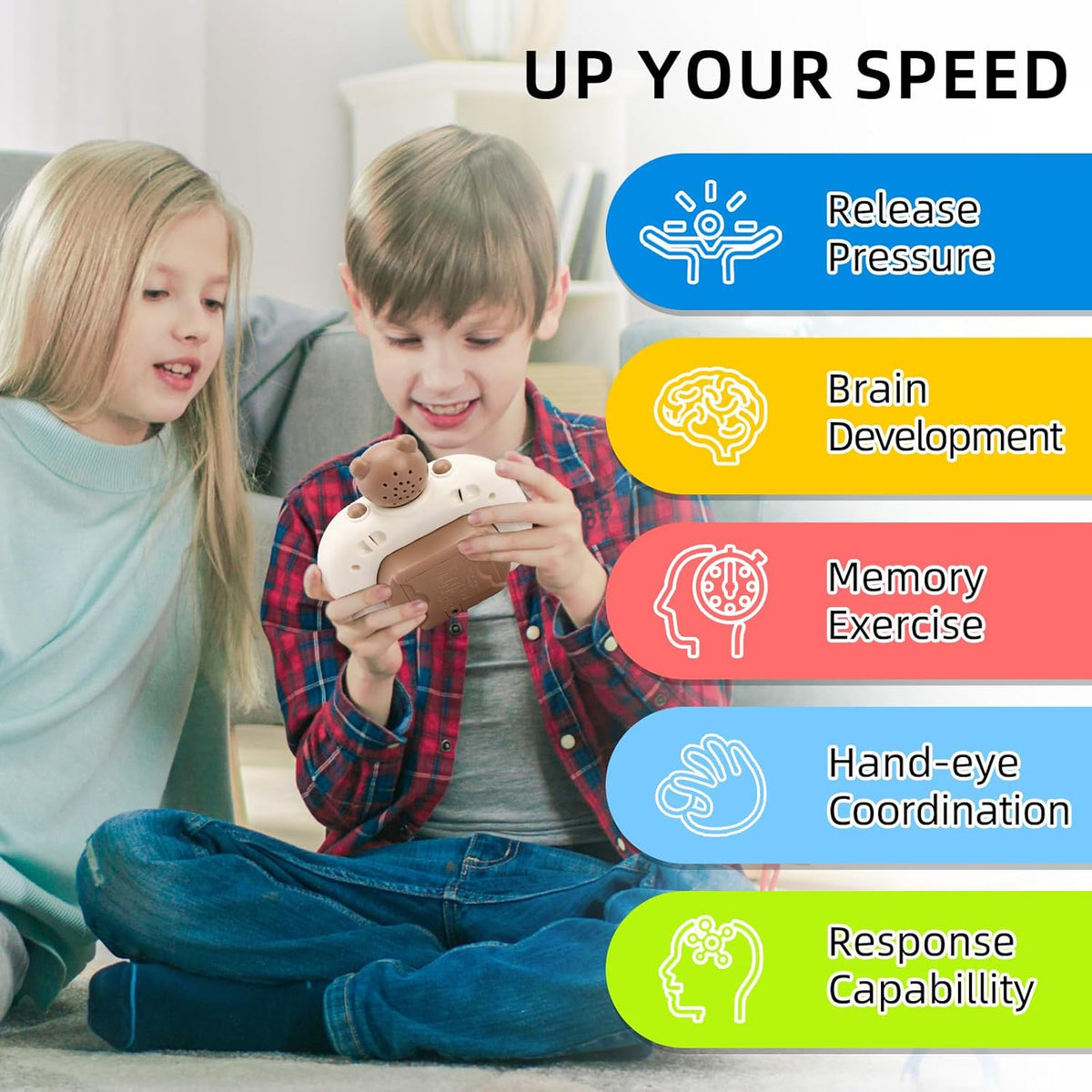 Fast Push Game Pop Fidget Toys for Kids, Fast Push Bubble Game, Handheld Puzzle Game Sensory Toys