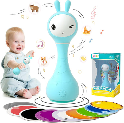 alilo Smarty Bunny Baby Rattle Musical Light Up Toys, Infants Newborns Baby Toys 0-3-6-12-18-24
