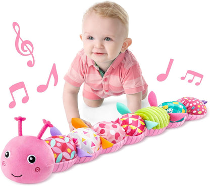 LIGHTDESIRE Baby Toys Musical Caterpillar,Infant Stuffed Animal Toy with Crinkle and Rattles,Soft