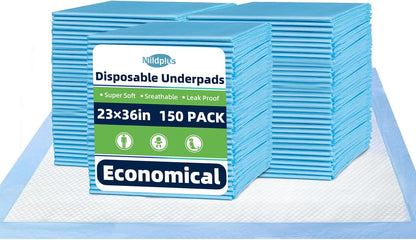 Disposable Pads 23"×36" (150pcs) Moderate Absorbent Underpads Incontinence Bed Pads Disposable