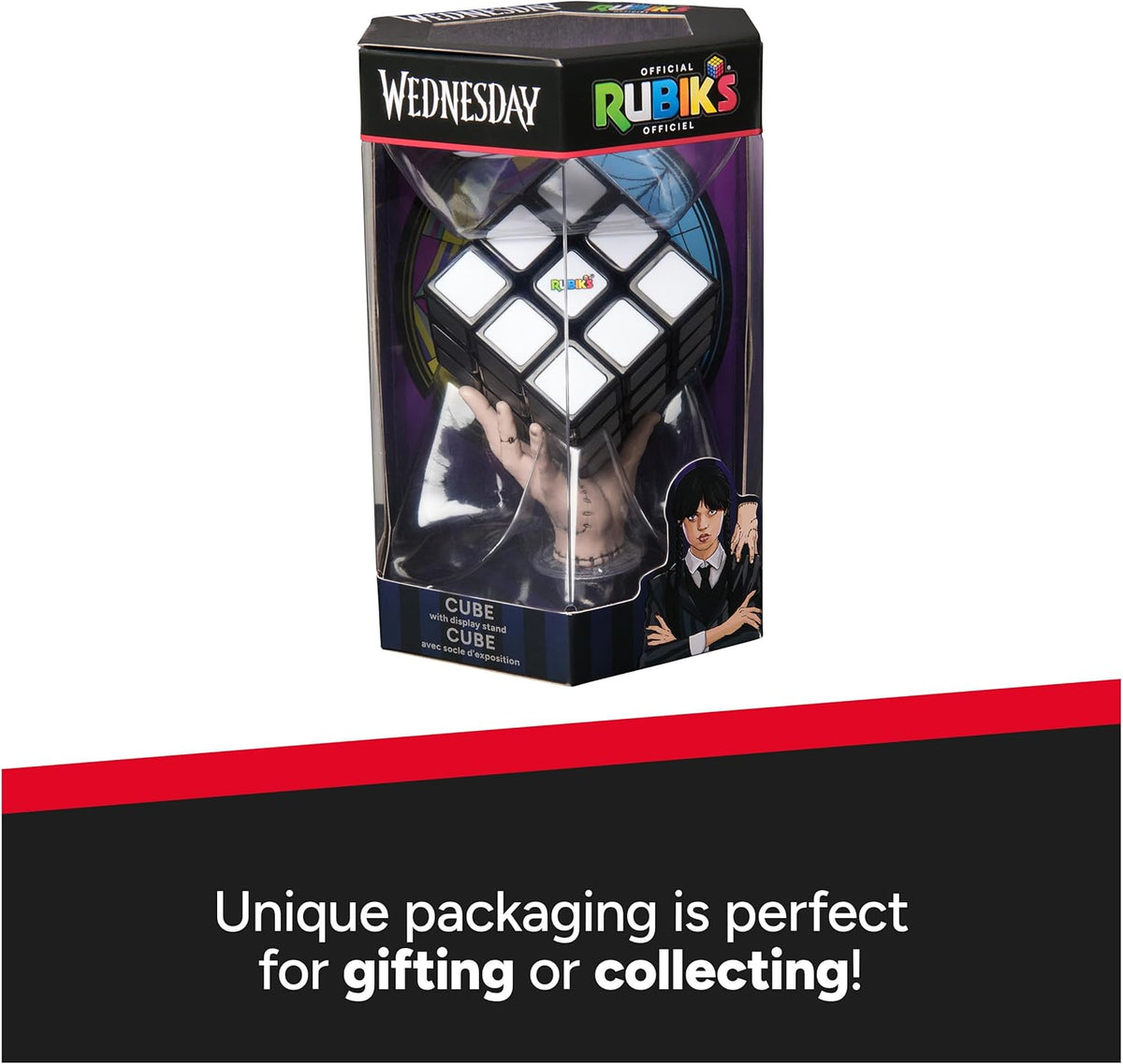 Rubik’s Cube Greyscale Wednesday Cube from The Hit TV Series Wednesday, Problem-Solving Challenging