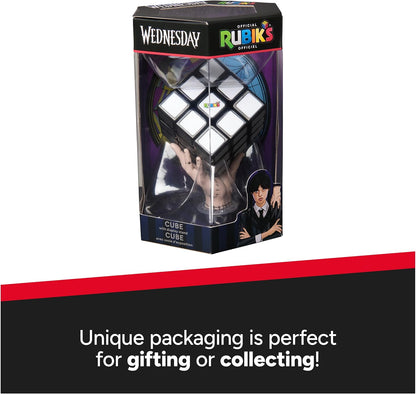 Rubik’s Cube Greyscale Wednesday Cube from The Hit TV Series Wednesday, Problem-Solving Challenging