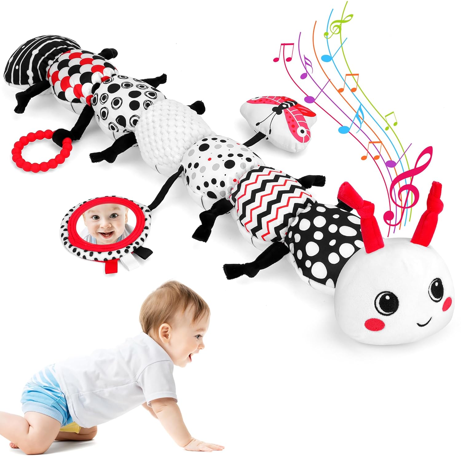 Baby Toys 0-12 Months - Musical Caterpillar Stuffed Animal Soft Plush Toys for Infant Girls Boys 3
