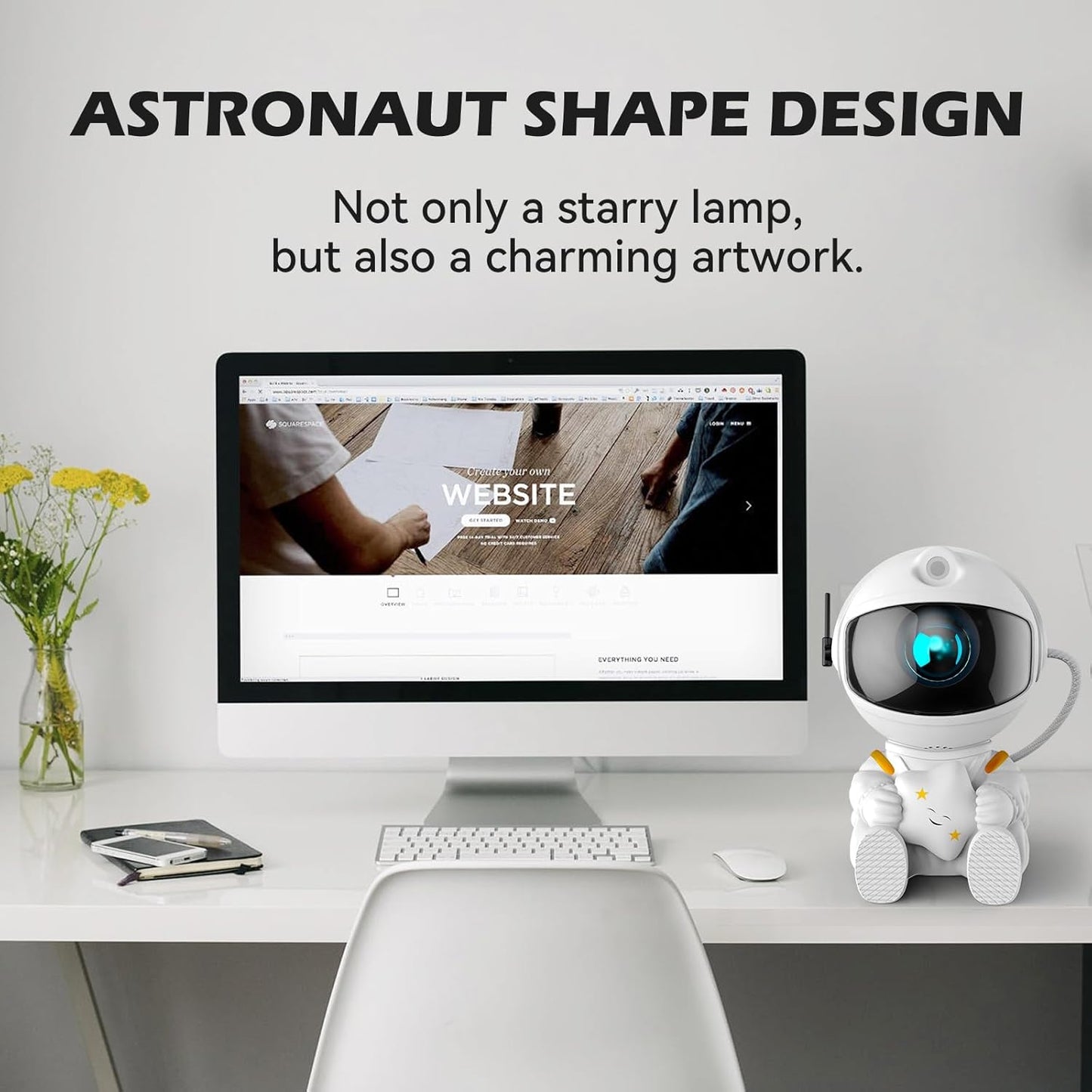 Astronaut Galaxy Projector, Star Projector Galaxy Light, Night Light for Kids, Nebula Ceiling LED