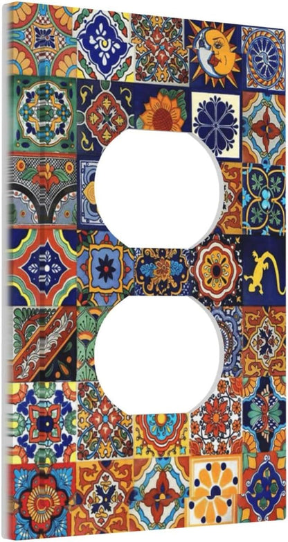 Talavera Mexican Tiles Traditional Color Decoration Print Outlet Covers 1 Gang Duplex Light Switch