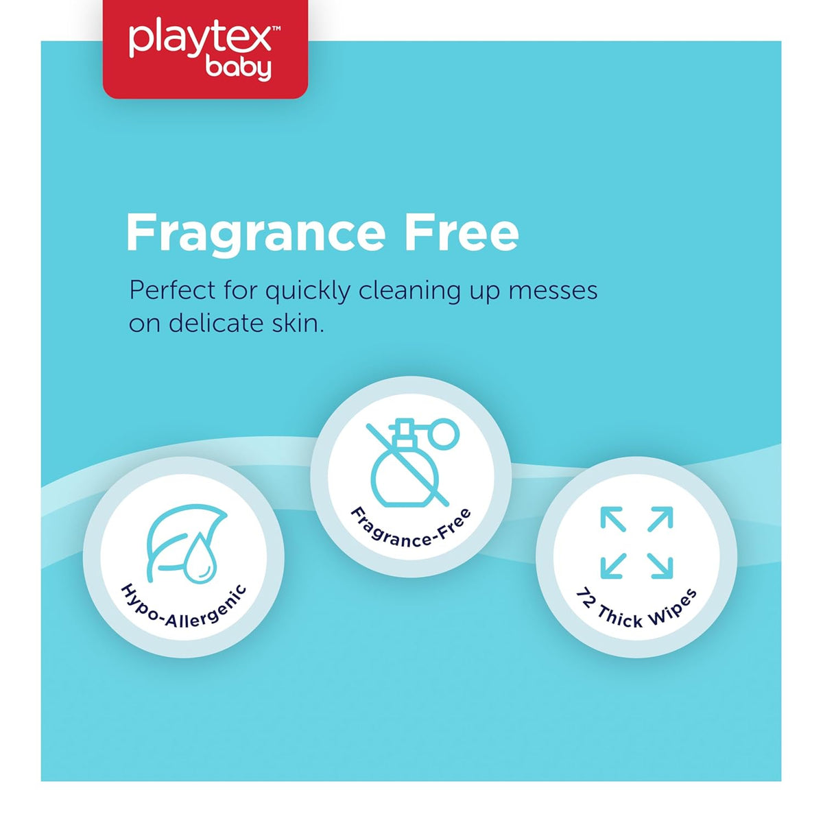 Playtex Baby Wipes, Fragrance Free, 72 Ct, 3-Pack, Dermatologist Tested Soft and Gentle Baby Face