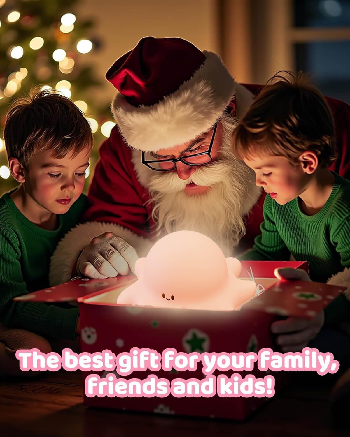 Cute Octopus Rechargeable Silicone Night Light for Kids, Dimmable Touch Control Nightlight with