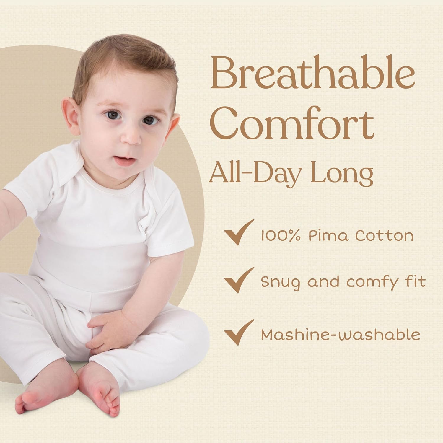 Pimbi&Bimpi Baby Bodysuit - Short Sleeve | Premium Peruvian PIMA Cotton | Gender Neutral Baby