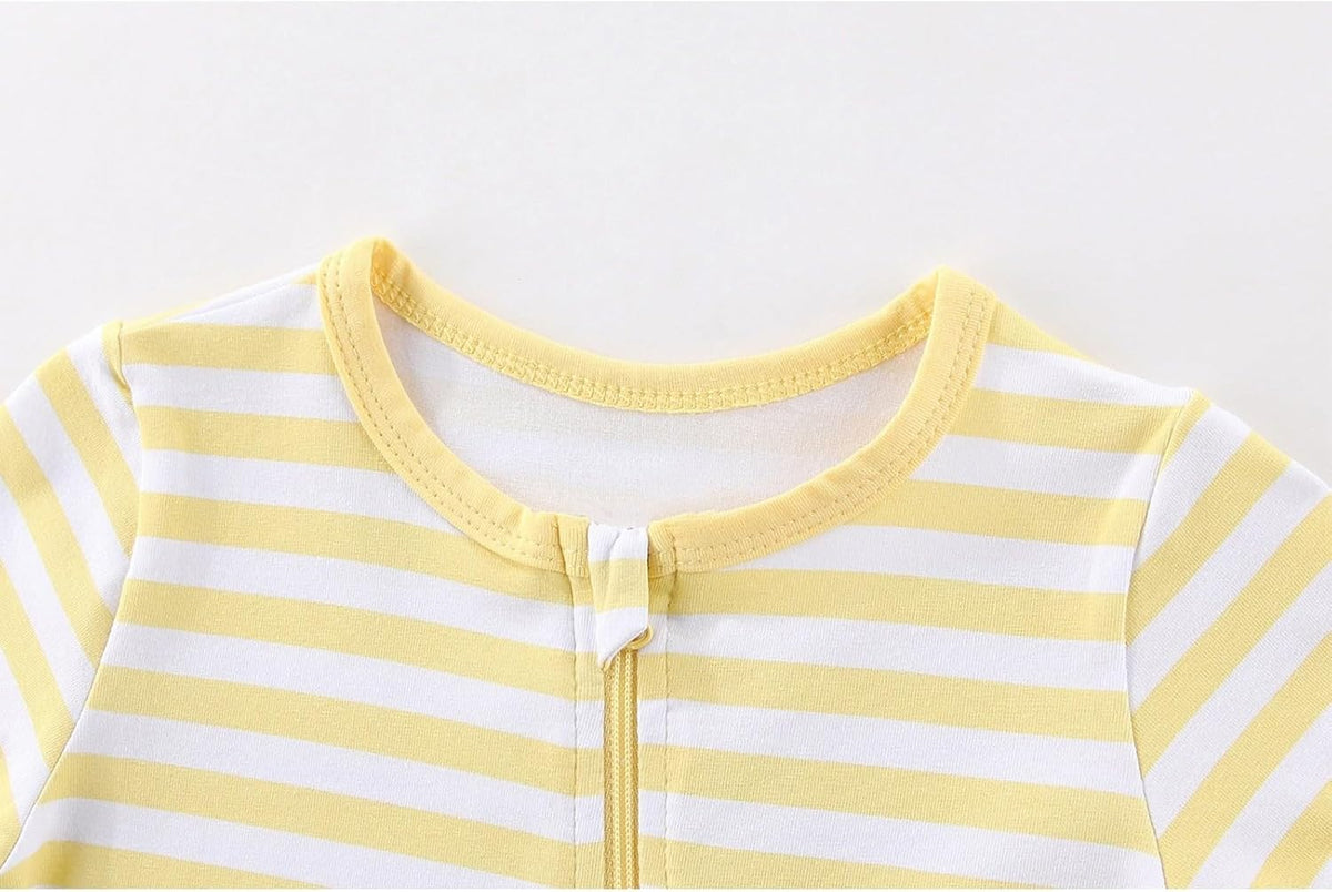 2 Pack Unisex Baby Short Sleeve Rompers 2 Way Zipper New Born One-Piece Jumpsuits 0-24Months Infant