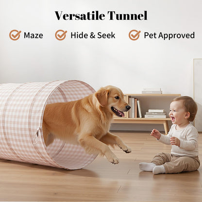 Suncuber Tunnel Toys for Toddlers: Pop Up Kids Play Tunnel with Carry Bag - Collapsible Peachskin