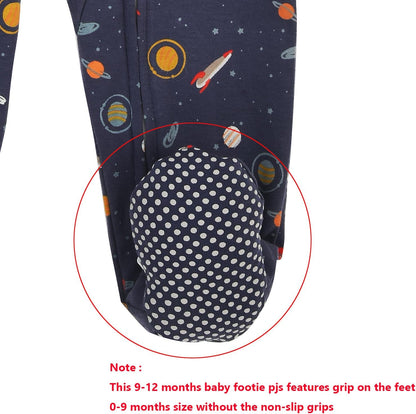 Aablexema Baby Footie Pajama with Mitten Cuffs, Double Zipper Infant Cotton clothes Sleeper Pjs