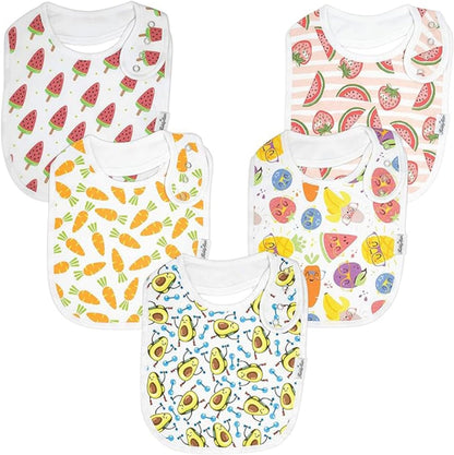 Organic Cotton Baby Bibs – Soft Teething & Drool Bib for Newborns & Toddlers – Hypoallergenic