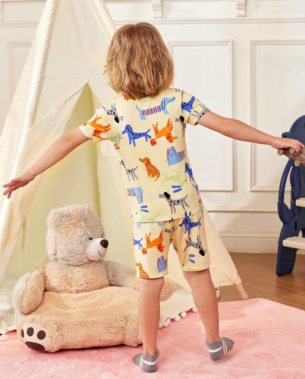 Bamboo Viscose Toddler Animal Pajamas Boys Girls Kids Cool Short Summer 12M-8Y Snug fit Pjs Set 2pcs