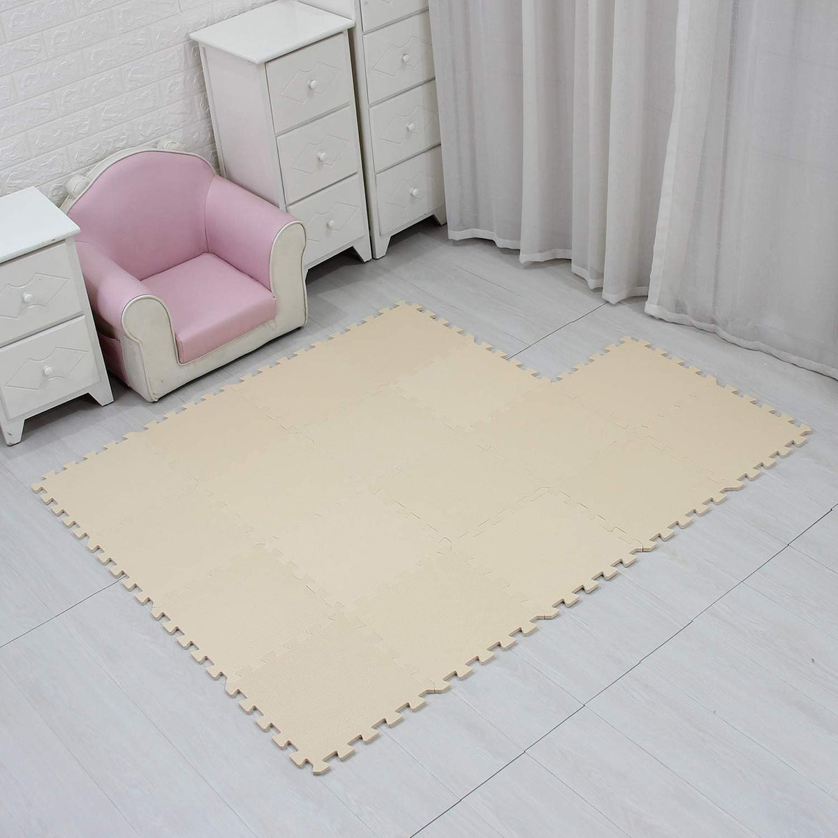MQIAOHAM® 18 Pieces Puzzle Play Mats, Soft Baby Play Mat, Kids Interlocking Foam Floor Tiles