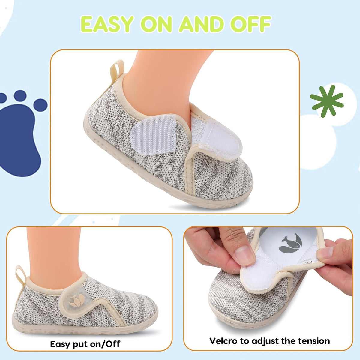 FEETCITY Baby Boys Girls First Walking Shoes Infant Sneakers Crib Shoes Breathable Lightweight Slip