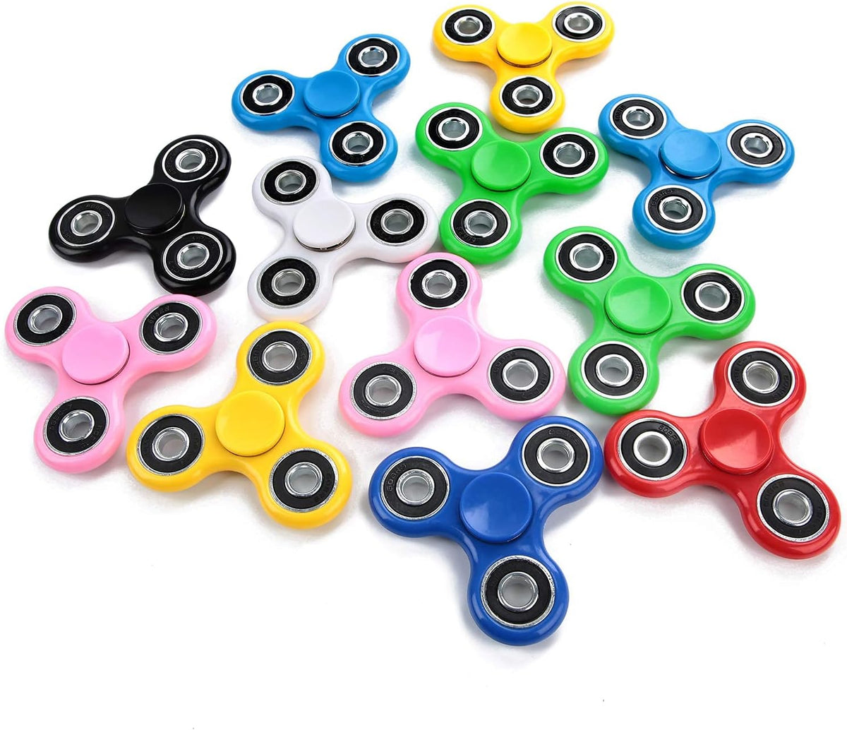 SCIONE Fidget Spinner Bulk 10 Pack Tri-Spinner Office Desk Classroom ADHD Anti Anxiety Focus Finger