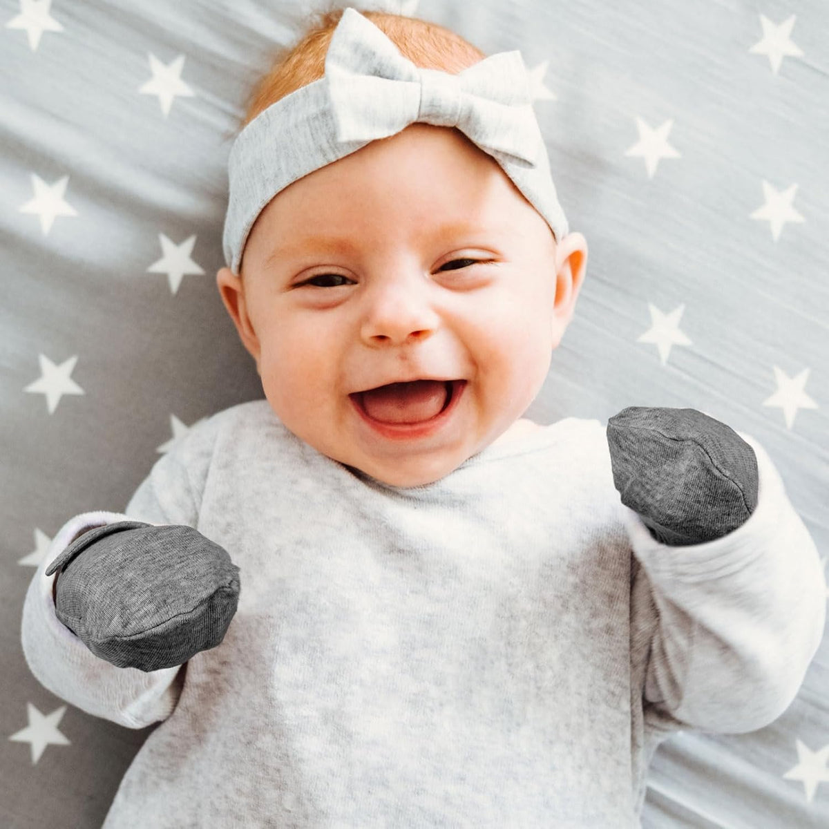 Newcotte Adjustable Baby Mittens No Scratch Newborn Cotton Breathable Gloves Warm Baby Mitts for