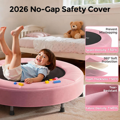 BCAN SP1 36'' Kids Toddler Trampoline Indoor, Foam Handle | FED Fitness