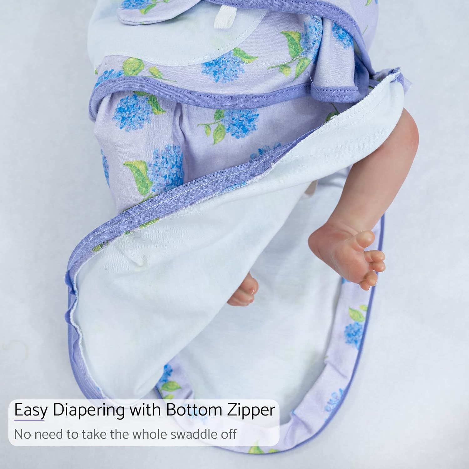 LollyBanks Baby Swaddles 100% Organic Cotton, 3-6 Months Baby Girl Swaddles with Easy Change