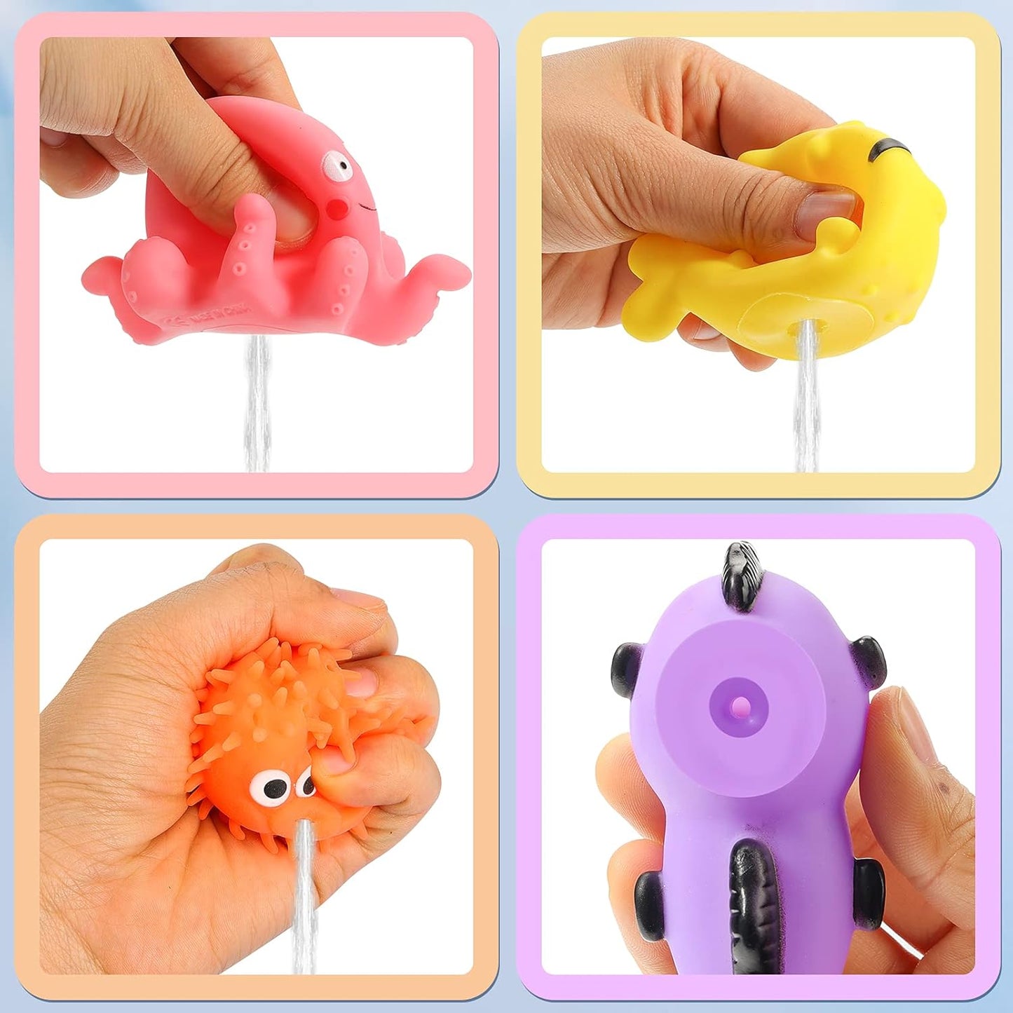 Shindel 16 PCS Baby Bath Toys, Floating Pool Toys for Kids Toddler Boys Girls