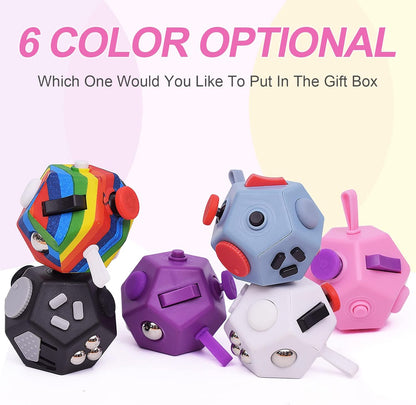 Small Fidget Toys,Mini Finger Cube,12 Sided Cube Toys Relief Stress and Anxiety Depression Anti for
