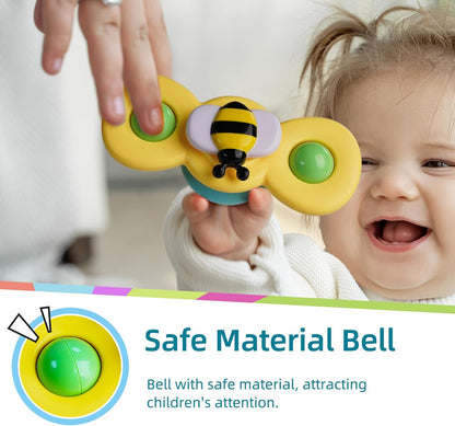 LiKee Strong Suction Cup Fidget Spinnerz Sensory Bath Toys for Baby 12 18 Months Airplane Car