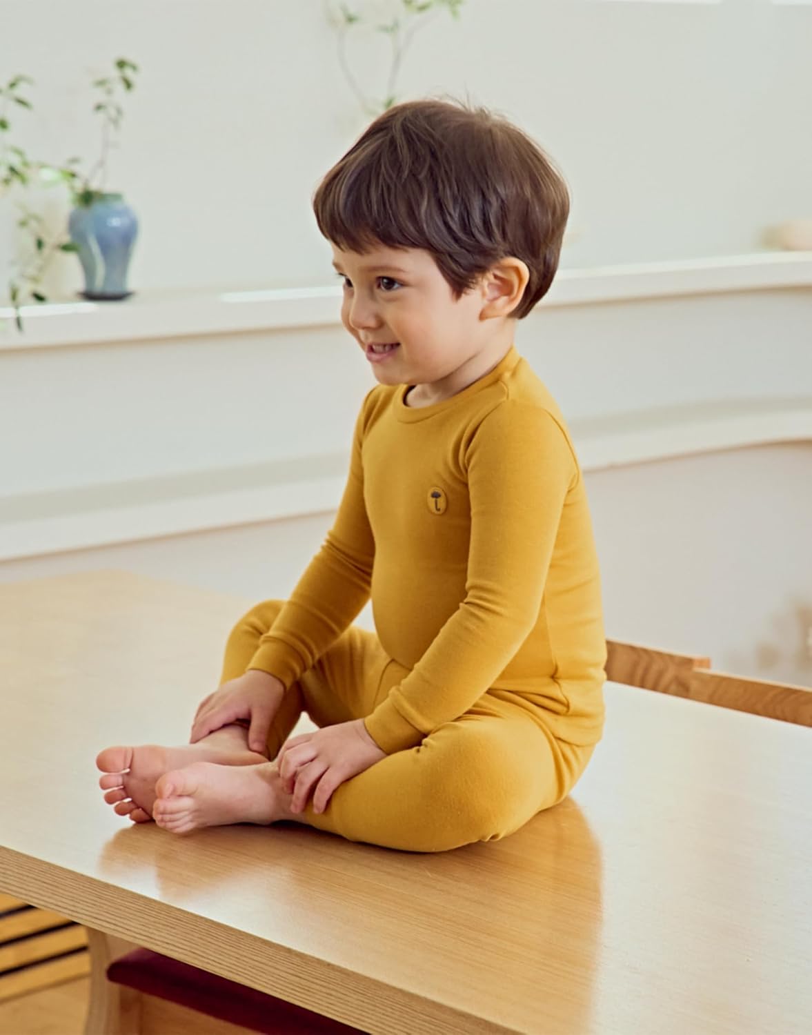 moimoln 6M-8Y Modal Cotton Solid Soft Breathable Baby Toddler Boys Girls Snug fit Pjs Long Sleeve