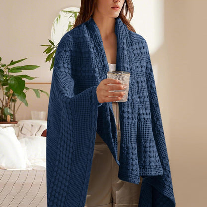 PHF 100% Cotton Waffle Weave Throw Blanket, Soft Lightweight Breathable Cozy Summer Throws for