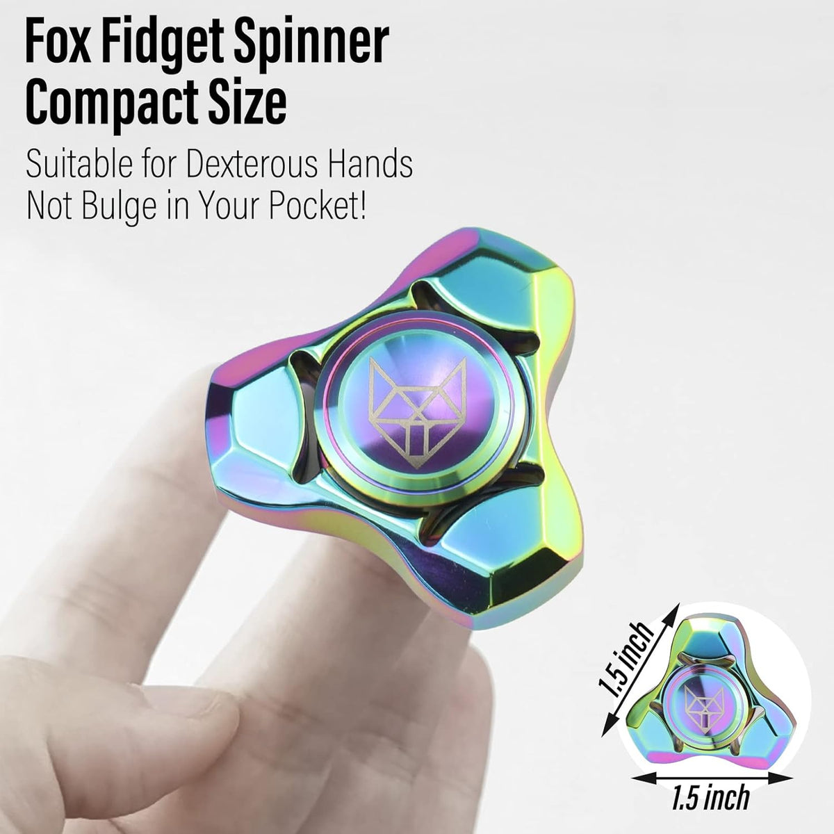 FREELOVE Metal Fidget Spinner, Stainless Steel Heavy, Long Spinning Toys, Cool Silent, Small Mini
