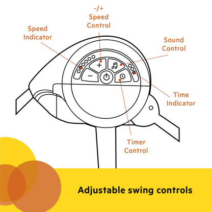 Bright Starts Portable Automatic 6-Speed Baby Swing with Adaptable Speed, Taggies, Music
