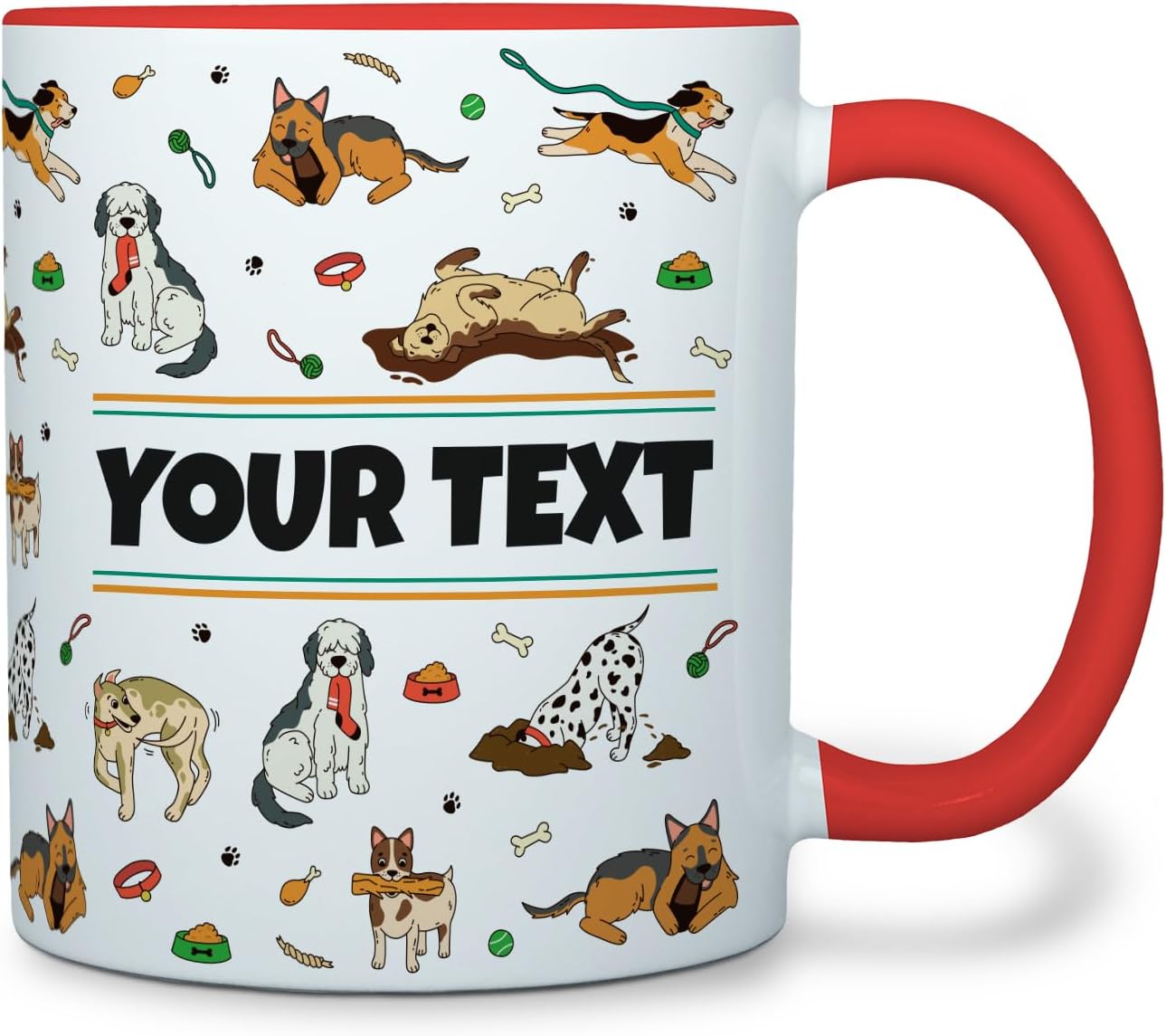 Personalized Mug for Kids - Dogs - Custom Name/Text, Ceramic Hot Chocolate/Cocoa/Coffee Cup for