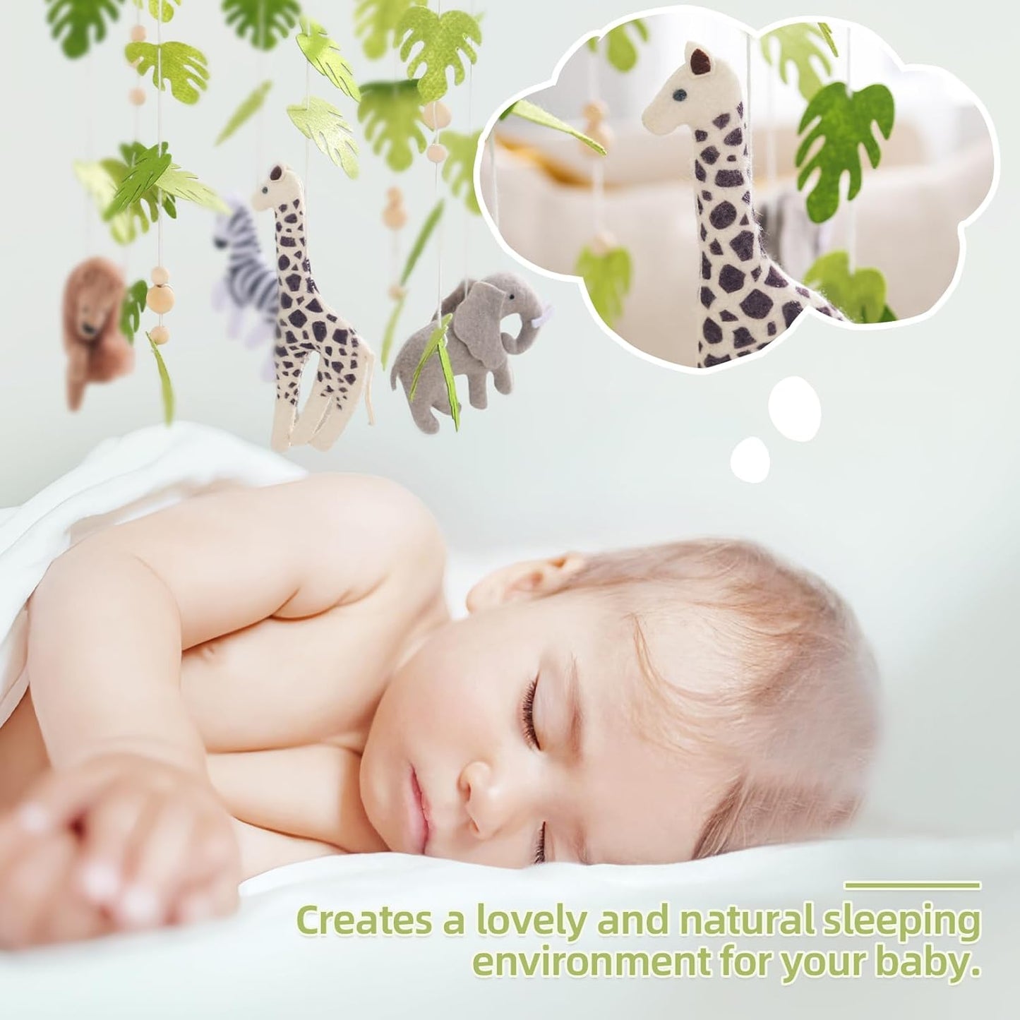 Baby Mobile for Crib Safari Nursery Mobile Handmade Jungle Baby Mobile Woodland Nursery Decor