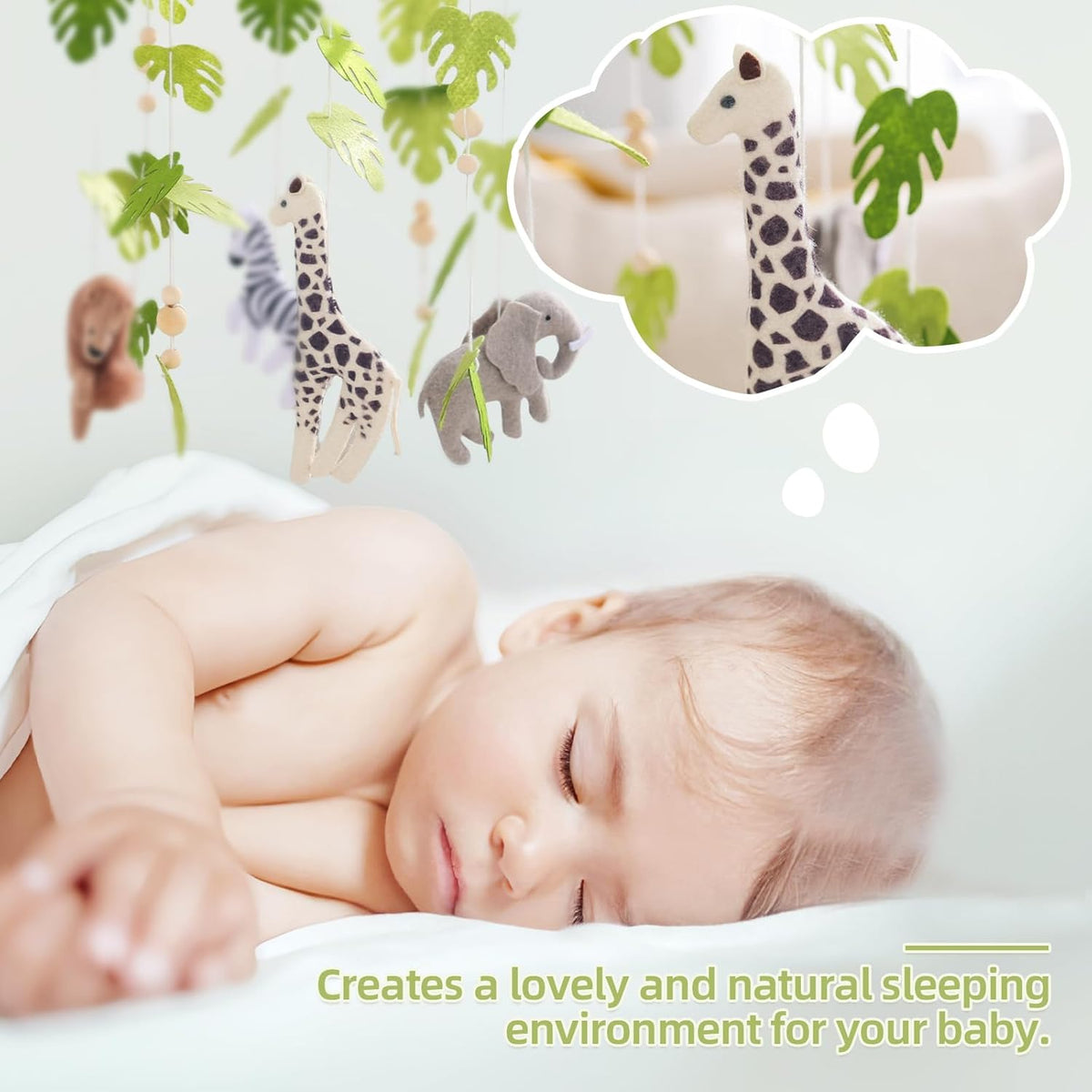 Baby Mobile for Crib Safari Nursery Mobile Handmade Jungle Baby Mobile Woodland Nursery Decor