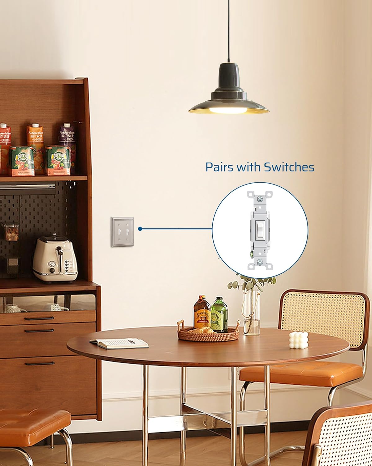 DEWENWILS Double Toggle Wallplates, Brushed Nickel Light Switch Covers, Heavy Duty Matel Material