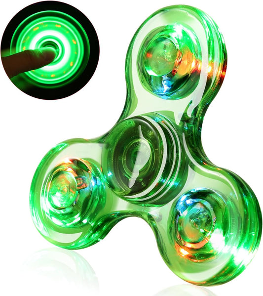 SCIONE LED Fidget Spinners, Light Up Sensory Fidget Toys for Kids, Glow in The Dark Toys for Kids