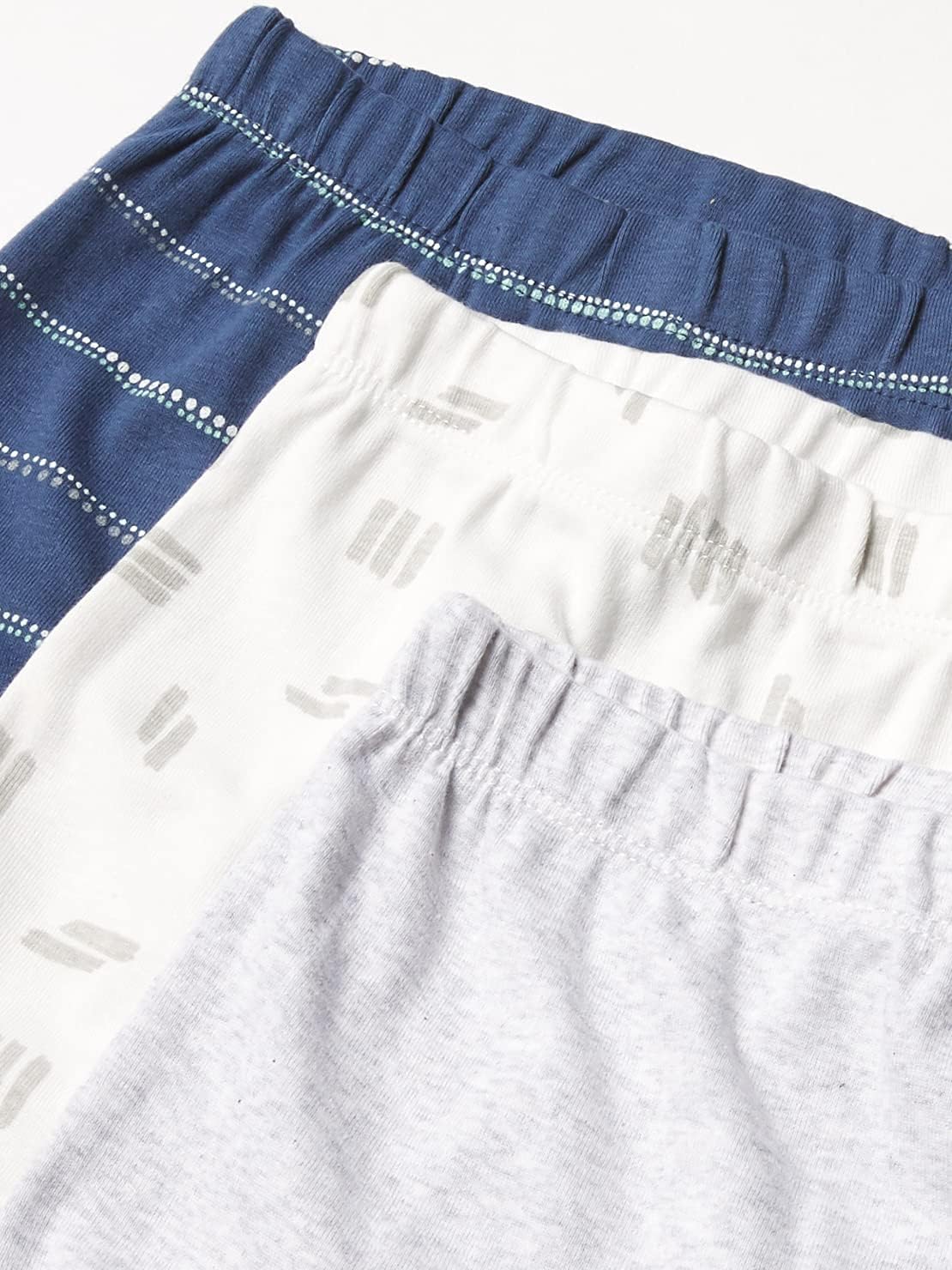 HonestBaby 3-pack Footed Pants Roomy Fit Pull on Bottoms 100% Organic Cotton for Infant Baby Boys