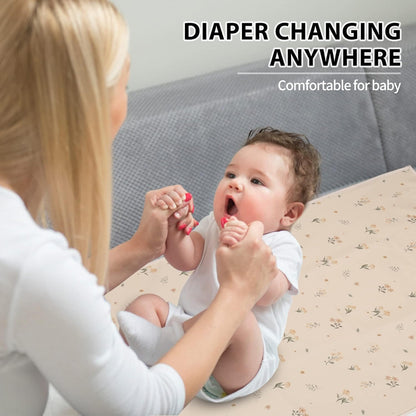 Vegan Leather Baby Changing Mat - Wipeable Portable Changing Pad, Foldable Travel Changing Mat for