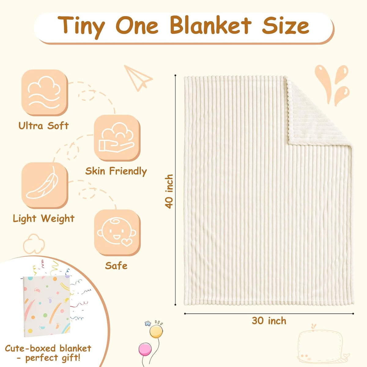 Soft Fleece Baby Blanket Ultra Cozy Baby Blankets for Boys Girls Warm and Lightweight Infant