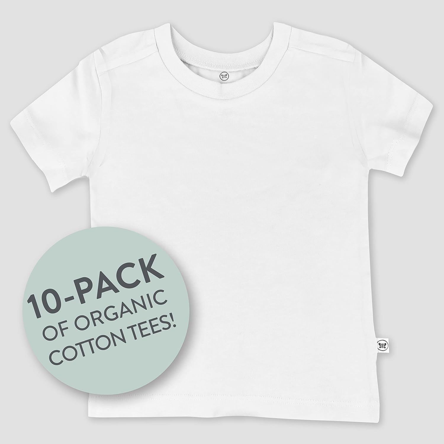 HonestBaby 10-Pack Short Sleeve T-shirts 100% Organic Cotton Baby, Toddler, Little Kids, Boys