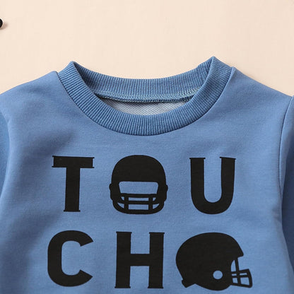 Baby Boy Clothes Fall 6 12 18 24 Months Football Long Sleeve Pullover Tops & Pant Sets Toddler