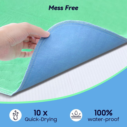 6 Pack 24” x 24” Extra Heavy Absorbency Washable Underpads, Waterproof Nursing Pads Incontinence