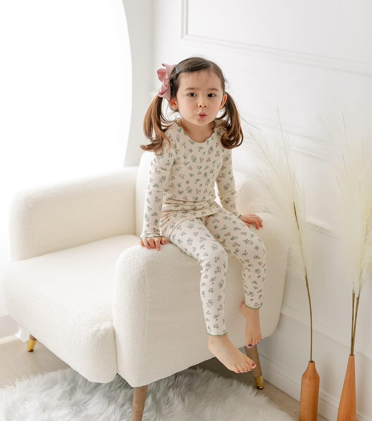 AVAUMA Baby Boy Girl Pajama Set 6M-7T Kids Cute Toddler Snug fit Flower Pattern Design Pjs Cotton